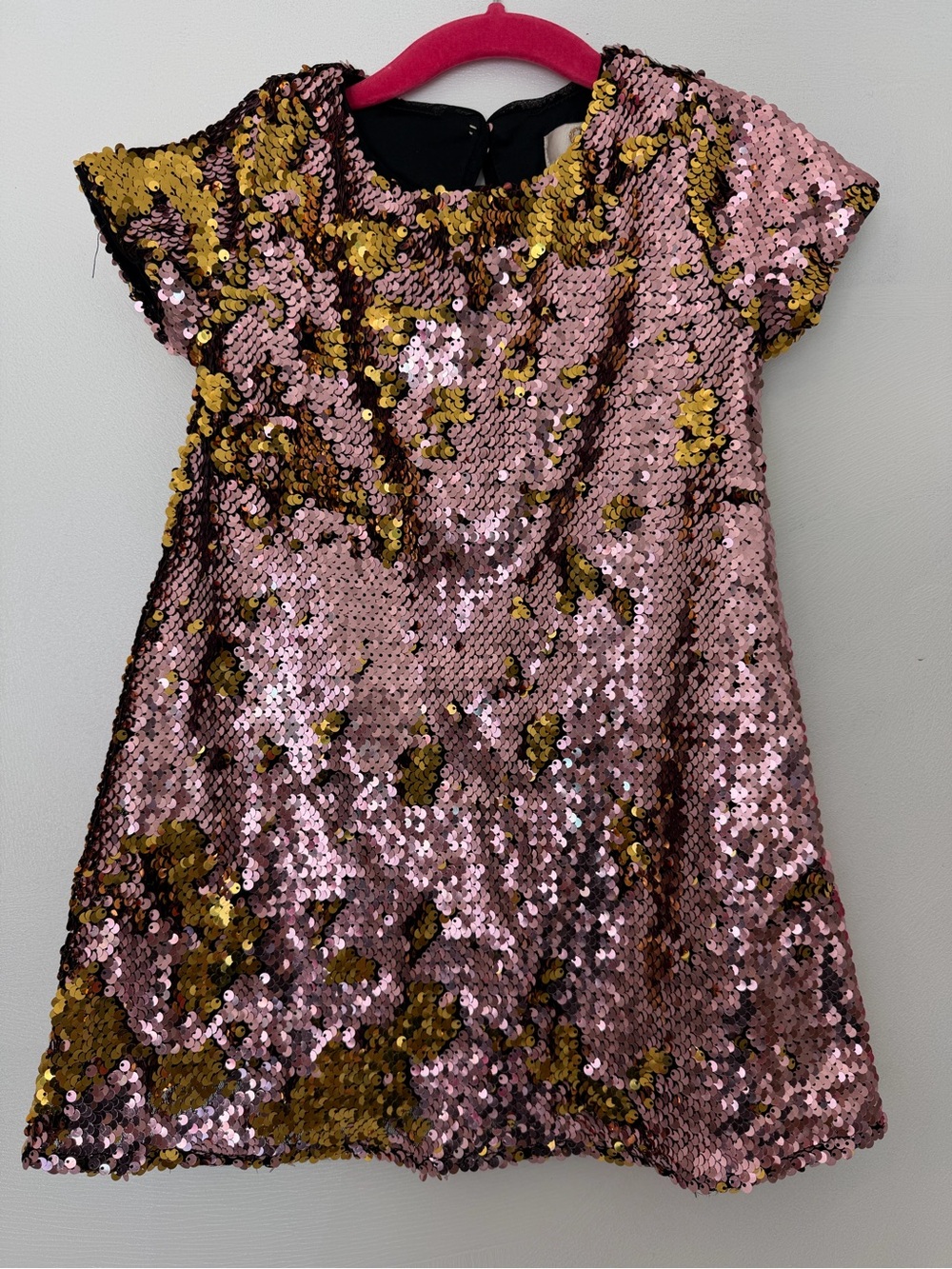 GB girls Pink & Gold Reversible Sequin Party Dress 4T